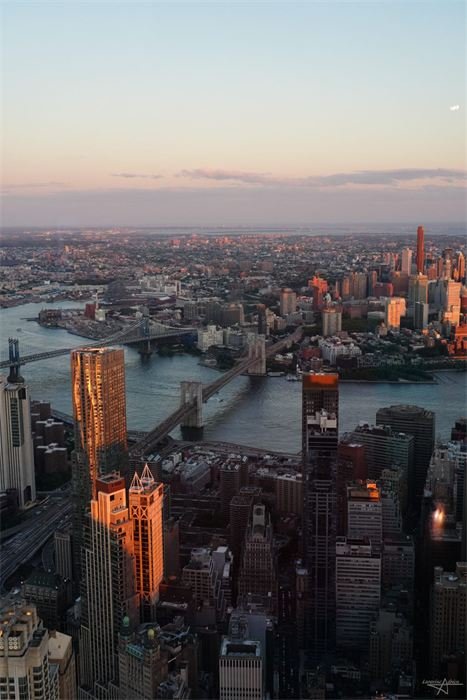Manhattan et l'East River au crépuscule