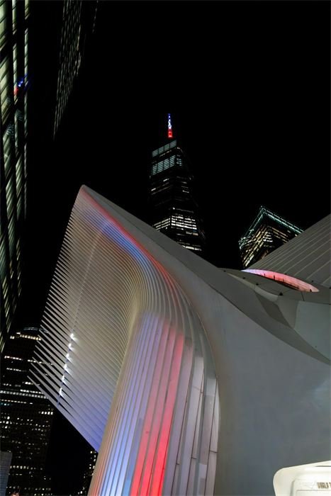 Courbes blanches de l'Oculus, New York