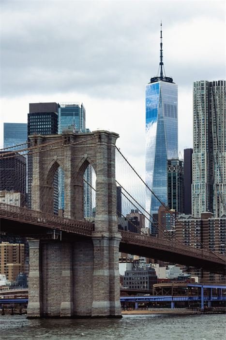Pont de Brooklyn et gratte-ciel